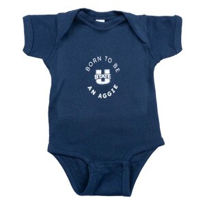 Born to be an aggie onsie navy blue